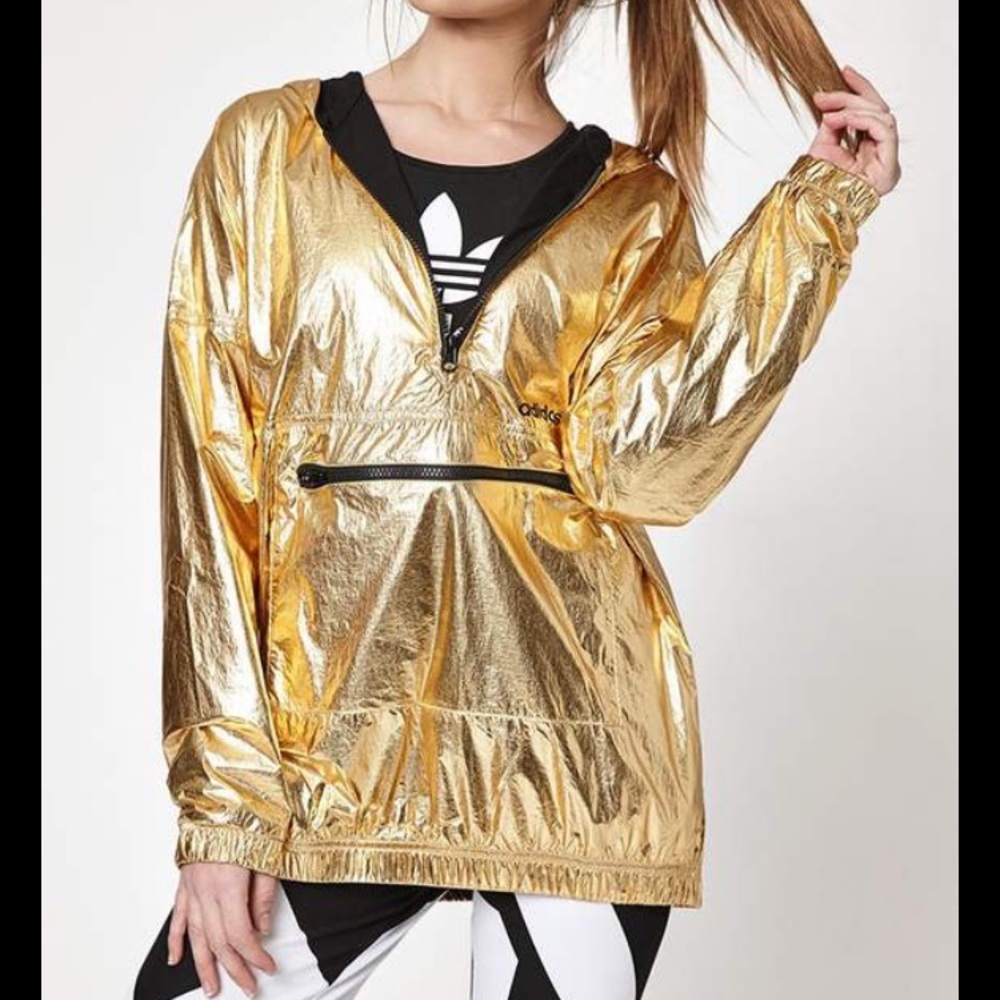 Adidas golden windbreaker size medium NWT